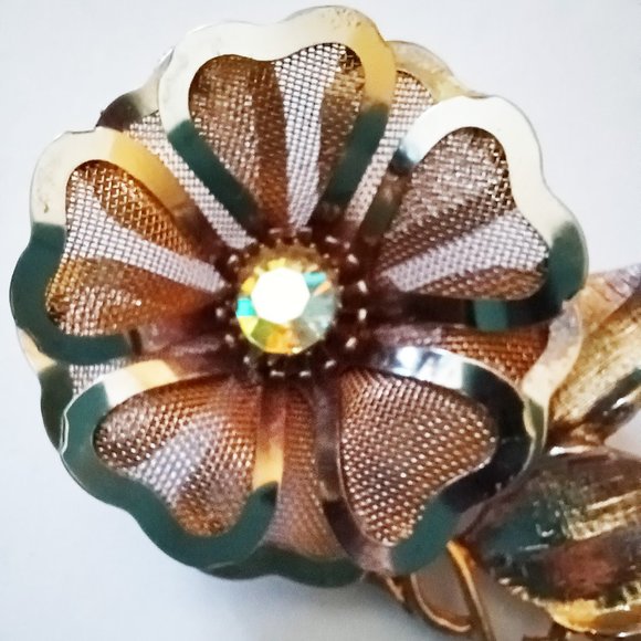 UNWORN Vntg AURORA BOREALIS RHINESTONE STATEMENT BROOCK - Picture 1 of 3